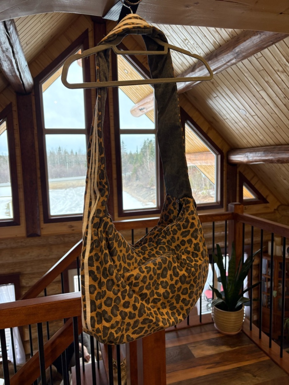 adidas Leopard-Print Shoulder Bag in Brown and Black